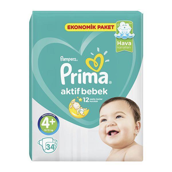 پوشک پریما پمپرز ترک سایز +4 بسته 34 عددی  Prima Pampers